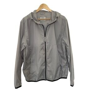 Old Navy Mens Lightweight Hooded Windbreaker Jacket Light Gray Size L